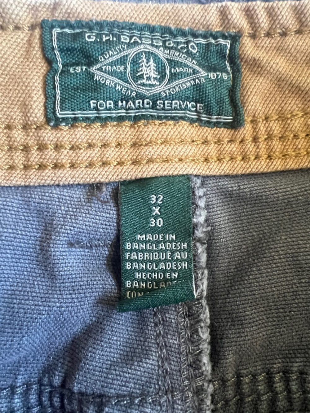 G.H. BASS & CO. MEN’S GREY DURABLE PANTS - Picture 3 of 5